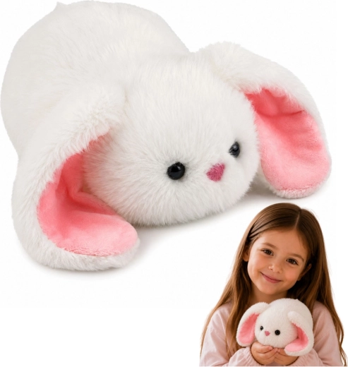 Plush bunny with long ears, white, 16 cm - 1 piece