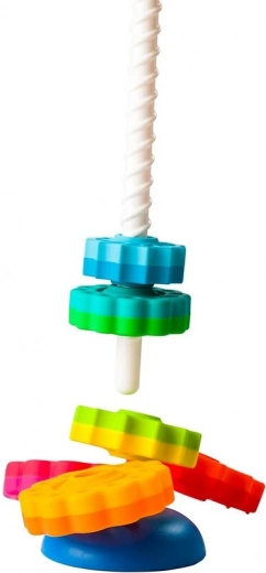 Besisukantys diskai ant spiralės srieginio strypo