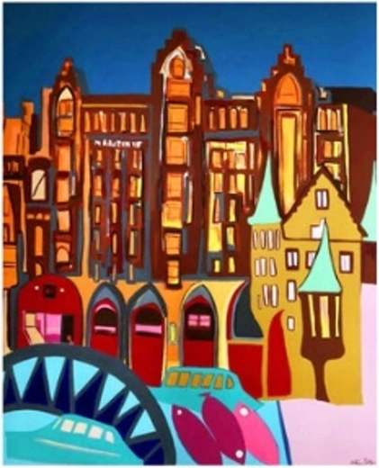 Norimpex Paint by Numbers Abstract Houses 40 × 50 cm
