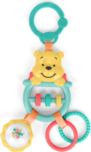 Bright Starts barškutis ir kramtukas ant C formos žiedo Winnie the Pooh Busy Bear