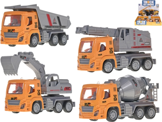 Statybinės transporto priemonės 13 cm su atbuline eiga – rinkinys 8 vnt.