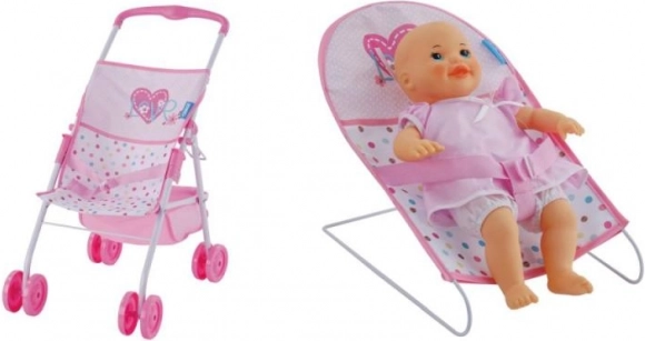 Žaislų rinkinys lėlėms „Širdelės“ 3 viename