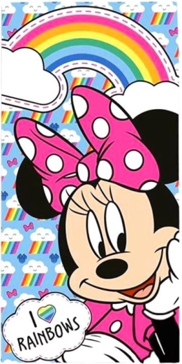 Vaikiškas medvilninis Disney Minnie Mouse rankšluostis 70 × 140 cm – 1 vnt.