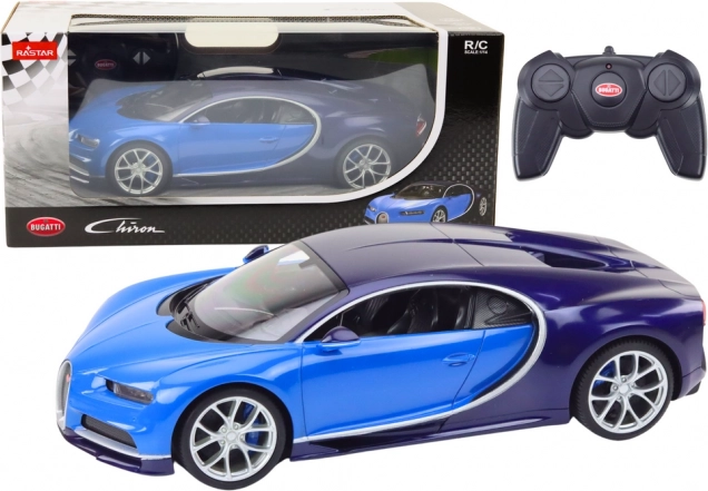 Nuotoliniu būdu valdomas Bugatti Chiron automobilio modelis 1:14 masteliu, mėlynas