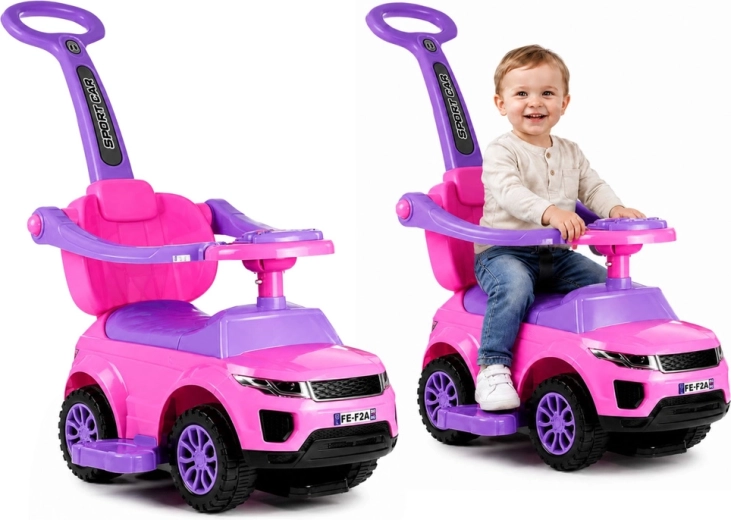 Children's ride-on car with push handle Sport Car, pink