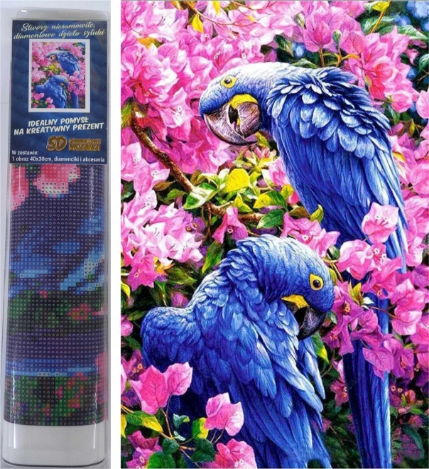 Norimpex diamond painting Blue Parrots 30 × 40 cm