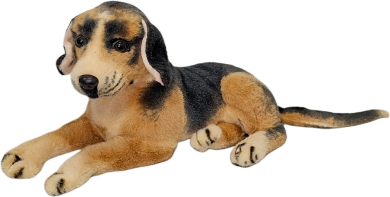 Plush dog in brown-black color - 1 piece