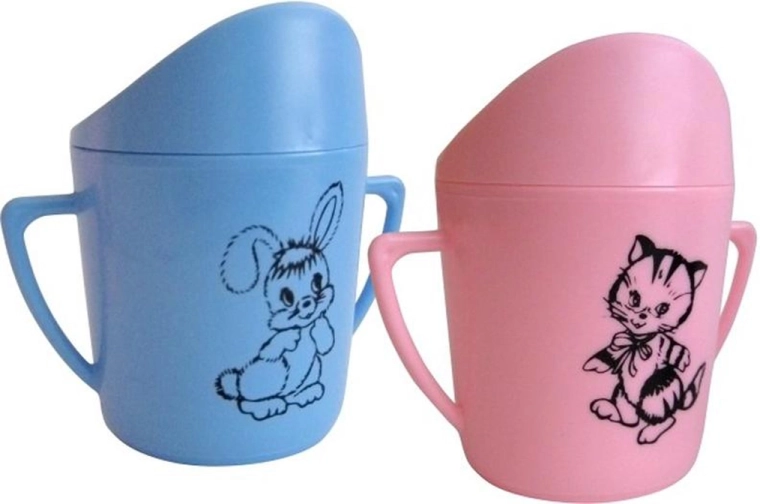 Baby training cup with spout 250 ml – pink with print