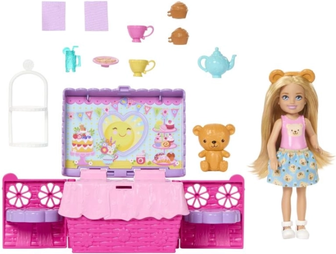 Barbie Chelsea arbatėlės popietė – žaidimų rinkinys su pikniko krepšeliu ir priedais