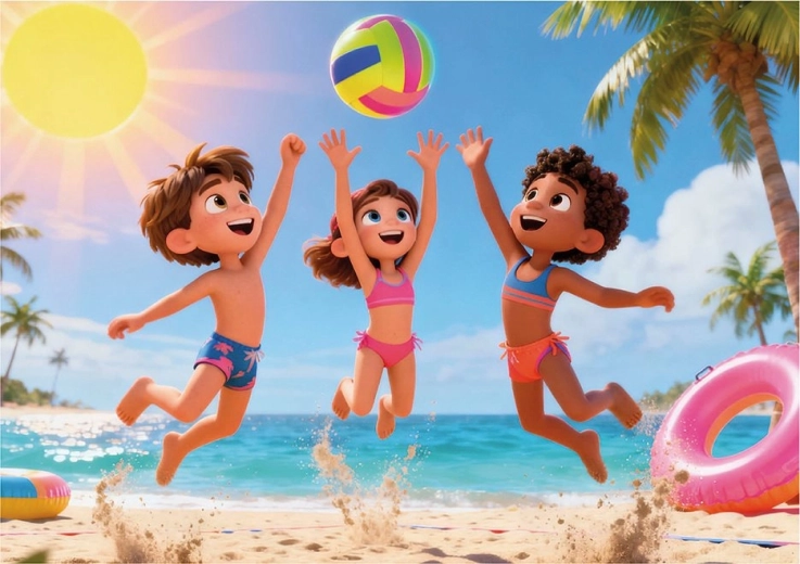 Cheerful beach illustrations inspire play