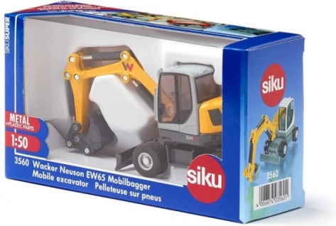 Siku mobilinis ekskavatorius WACKER NEUSON EW65, metalinis modelis 1:50