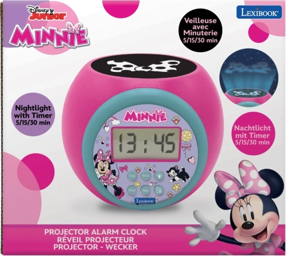 Lexibook vaikiškas žadintuvas Minnie su lubų projektoriumi