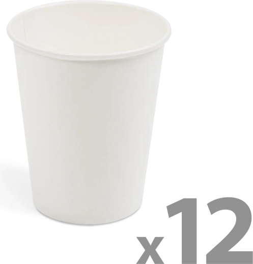 Balti popieriniai puodeliai, 2,5 dl, 12 vnt.