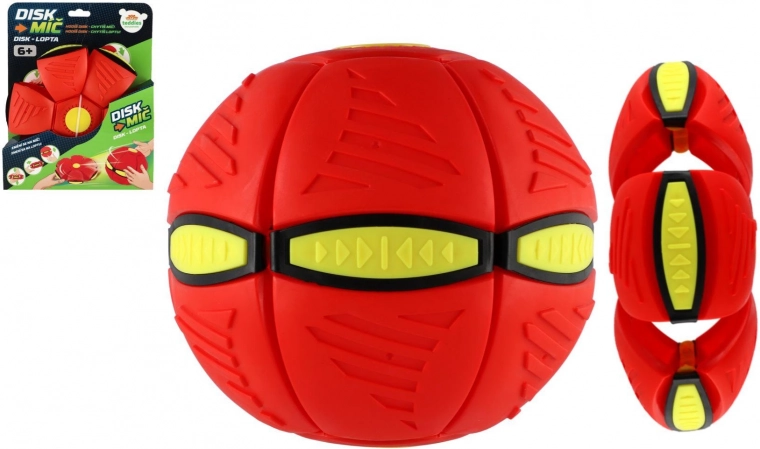 Diskas–kamuolys 2in1, plastikinis, raudonas, 22 cm