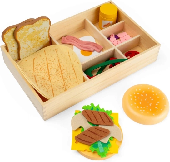 Bigjigs Toys wooden deli set in a box