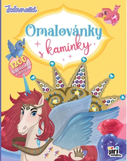 Spalvinimo knygelė su blizgiais akmenėliais „Vienaragiai“