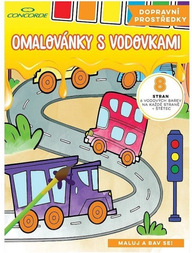 Spalvinimo knygelė su akvareliniais dažais Concorde Transporto priemonės A4