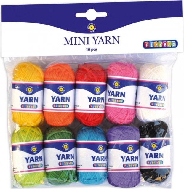 Playbox mini siūlai – 10 spalvų rinkinys