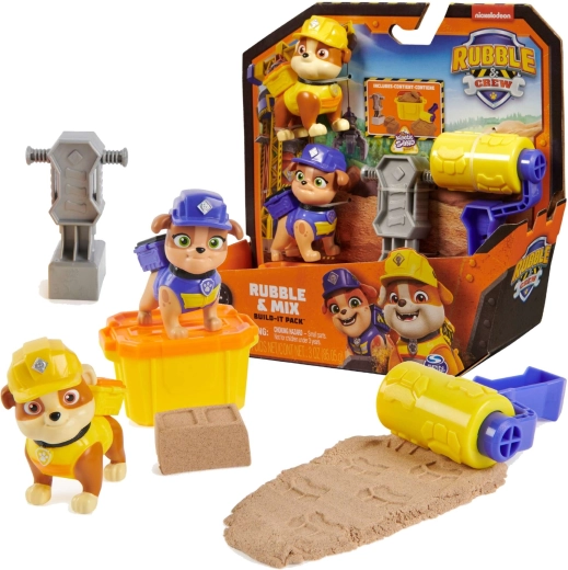 PAW PATROL „Rubble & Crew“ konstruktorius su kinetiniu smėliu ir priedais