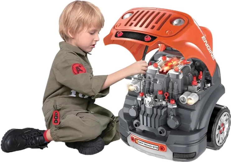Buddy Toys vaikiškas automechaniko dirbtuvių komplektas