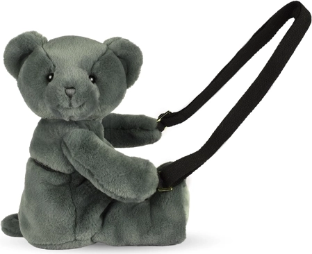 Doudou pliušinė rankinė per petį meškiukas, chaki, 30 cm