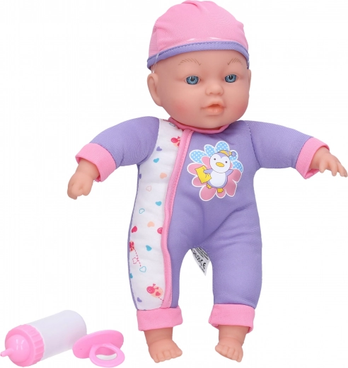 Kūdikėlis su garsais 31 cm su minkštu kūneliu ir priedais