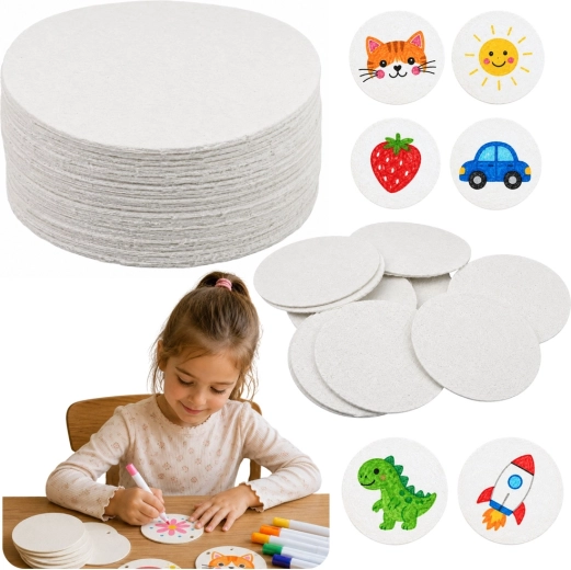 3D dažomi popieriniai medienos celiuliozės apskritimai DIY 6 cm (20 vnt.)