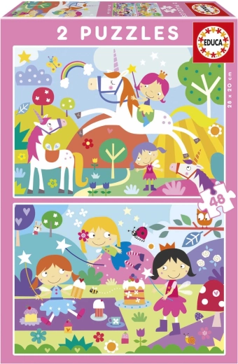 Unicorns and Fairies Puzzle 2×48 pieces
