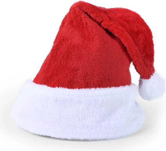 Christmas red hat with white trim and pompom