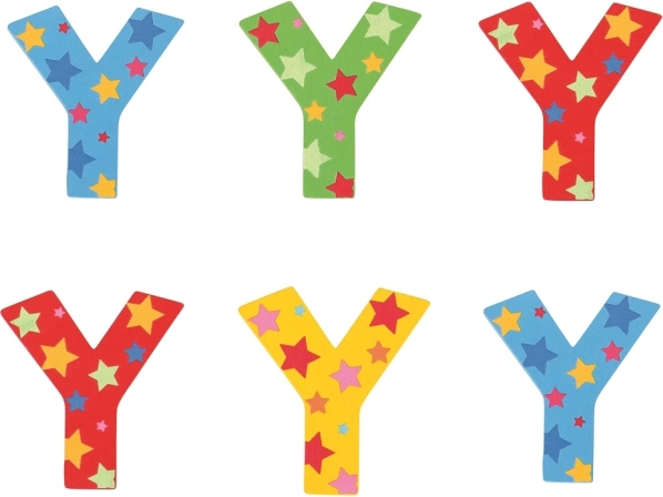 Medinė raidė Y su žvaigždutėmis Bigjigs Toys