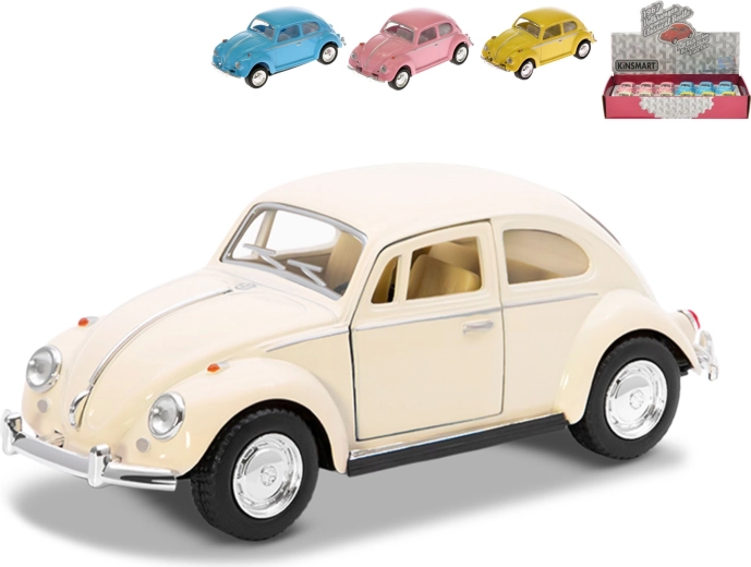 Kinsmart Volkswagen Beetle 1967 metalinis modelis 1:64 su atgalinės eigos (pull-back) mechanizmu