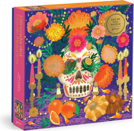 Metallic square puzzle Day of the Dead altar 500 pieces