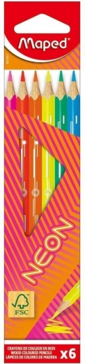 Spalvoti pieštukai Maped Neon, 6 vnt.