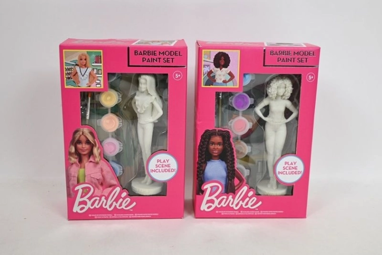Barbie gipsinė figūrėlė spalvinimui su dažais (2 variantai)