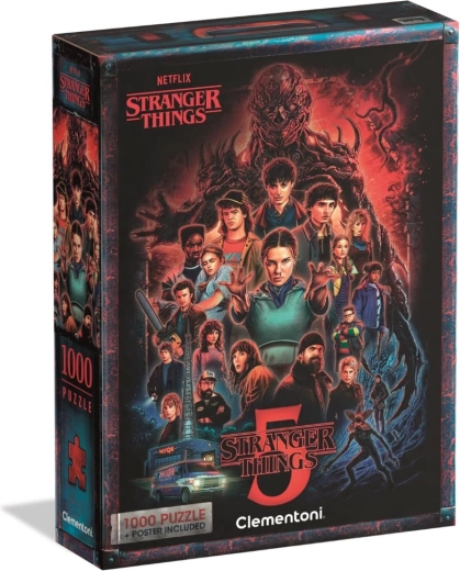 Puzzle 1000 Stranger Things 5 with Poster Clementoni