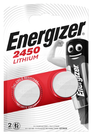 Energizer CR2450 ličio sagos tipo baterijos 3 V, pakuotė 2 vnt.