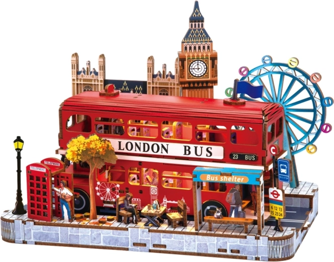 2Kids Toys 3D medinė dėlionė „Miniatiūrinė Londono scena“