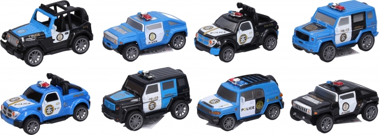 Policijos tarnybinis automobilis su atgalinio užvedimo mechanizmu 10 cm