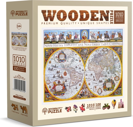 WOODEN CITY Wooden Puzzle Antique Map Nova Terrarum 1010 pieces