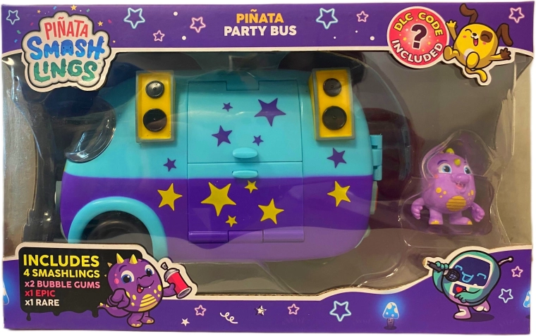PINATA SMASHLINGS vakarėlių autobusas su 4 figūrėlėmis