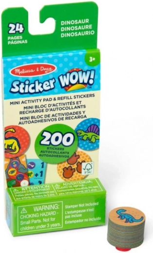 DINOSAURS lipdukų papildymas MELISSA & DOUG Sticker WOW!