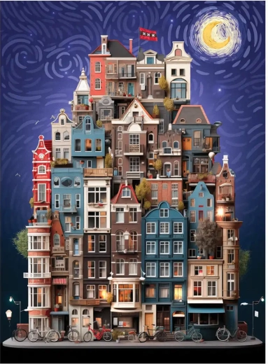 Puzzle Starry Night in Amsterdam 1000 Pieces