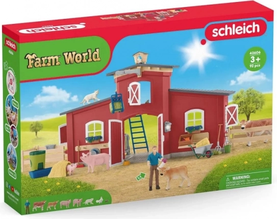 Schleich didelė tvartas su gyvūnais ir priedais Farm World