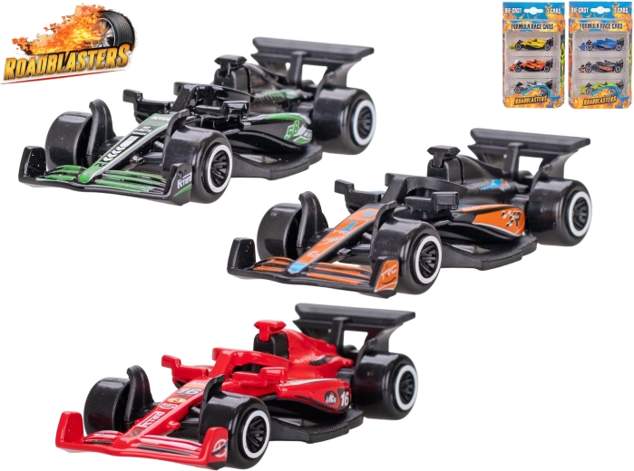 Roadblasters Metal Formula Cars 7.5 cm - 3 pcs