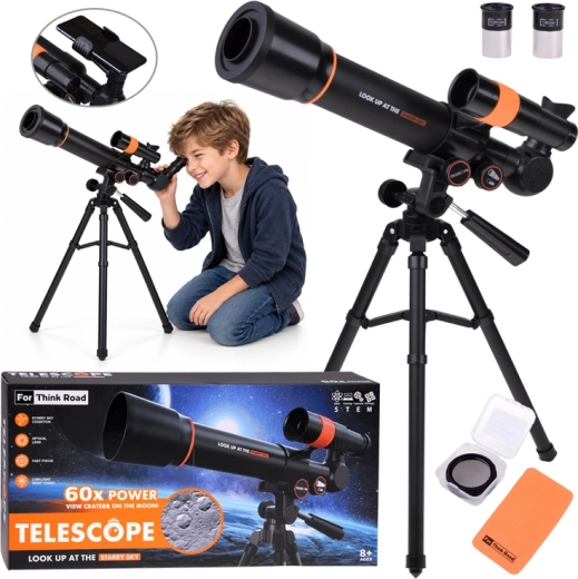 Children's astronomical telescope with metal tripod