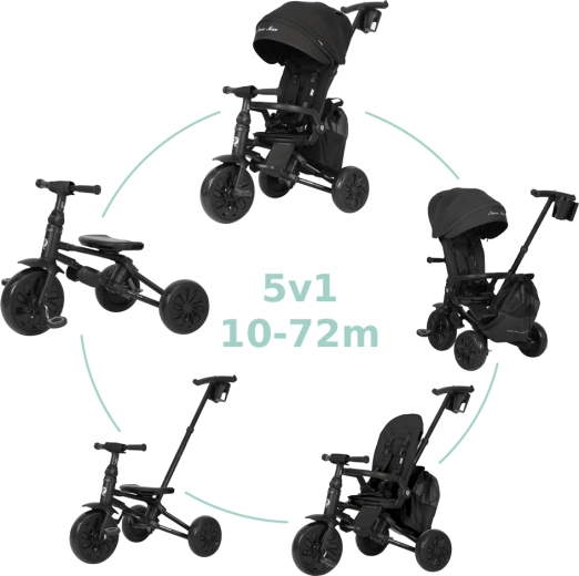 Qplay triratukas Nova Max 5in1 smėlinės spalvos – Juoda