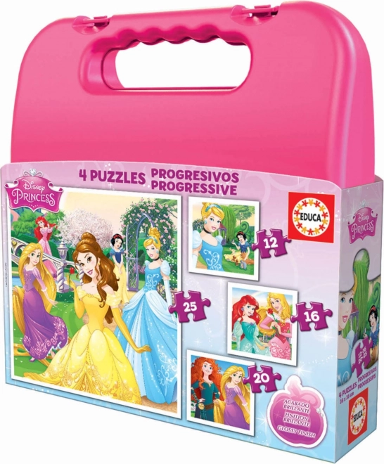Dėlionė lagaminėlyje Disney princesės 4 viename