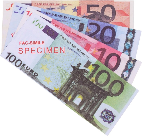Euro banknotai žaidimui parduotuvėje