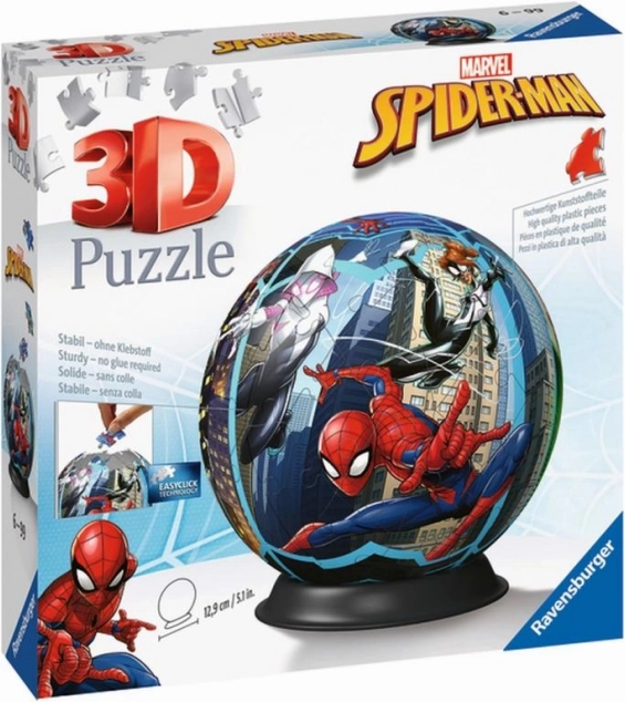 Ravensburger 3D dėlionės rutulys SPIDERMAN, 73 detalės