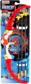 Plastic sports bow with suction-cup arrows